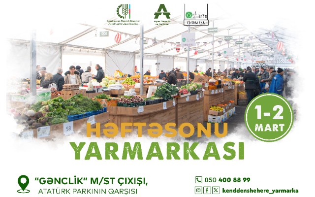 “Kənddən Şəhərə” həftəsonu yarmarkasıtəşkil olunacaq